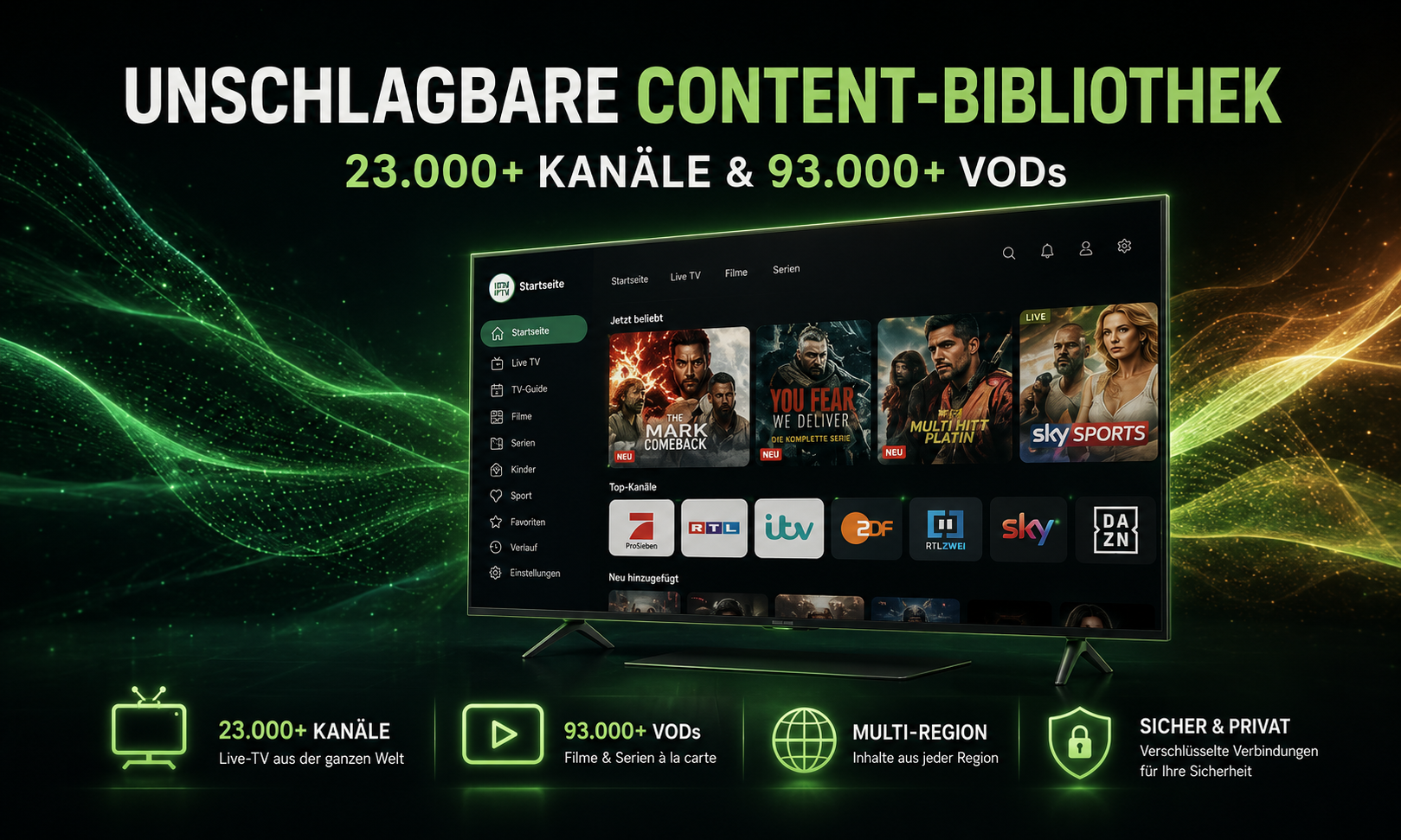 IPTV Deutschland kaufen im modernen Wohnzimmer